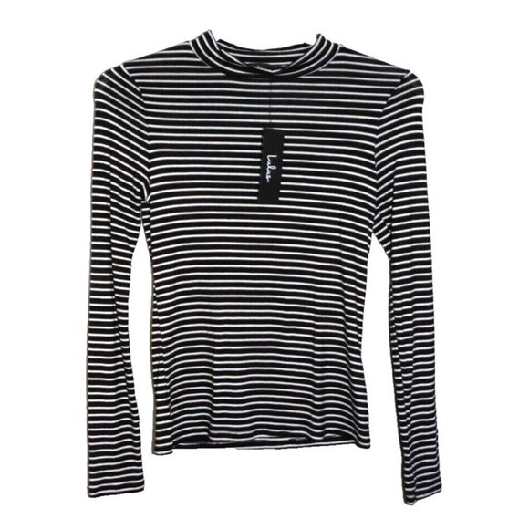 LULUS black & white striped long sleeve lightweight shirt women's size M, NEW - Picture 1 of 3